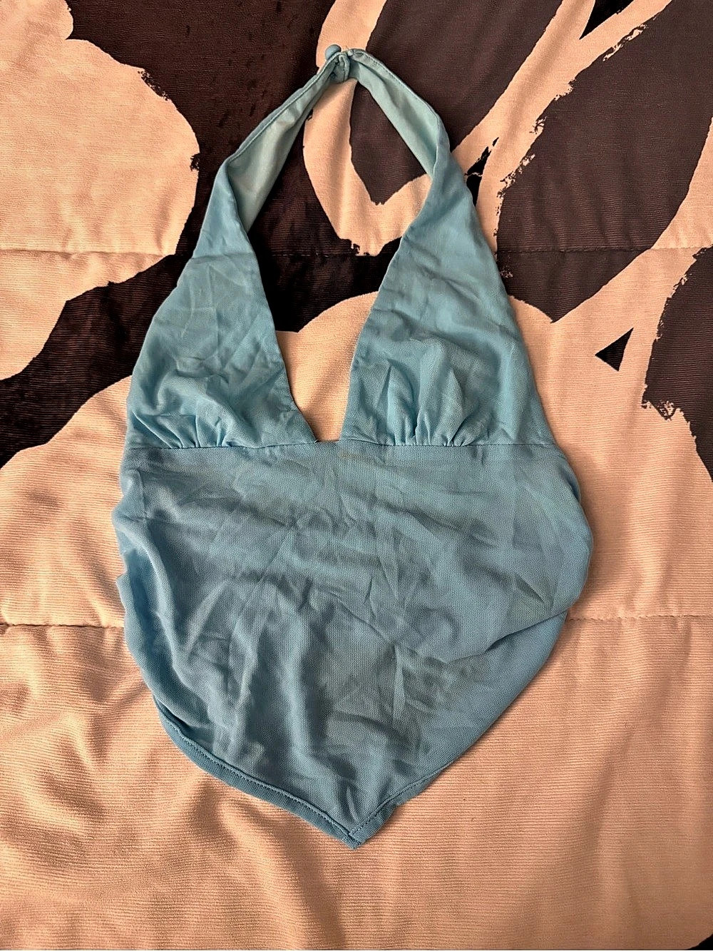 Blue Halter One-Piece Swimsuit Like New